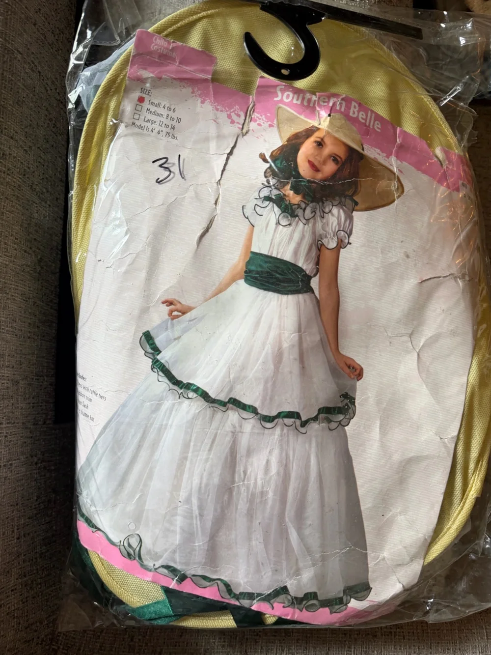 Girls Southern Belle Small Halloween Costume Princess Tiered Dress